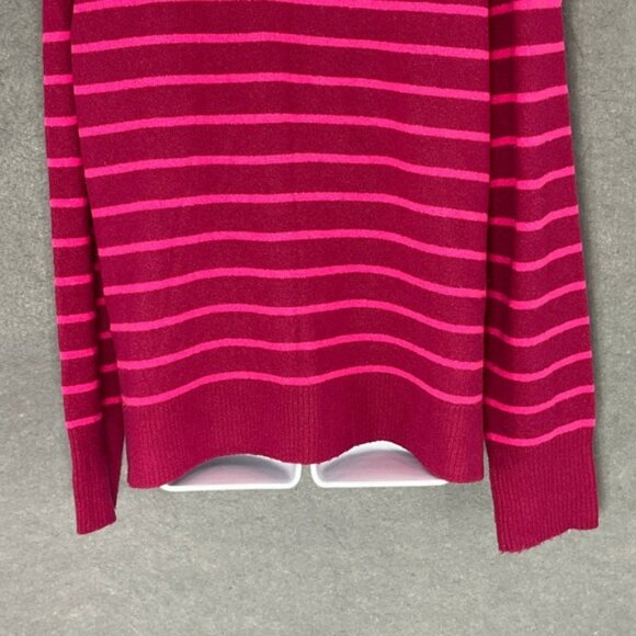J. Crew Sweater Womens XXL Extra Soft Striped‎ Pink Magenta Wool Blend Crew Neck - Picture 8 of 13